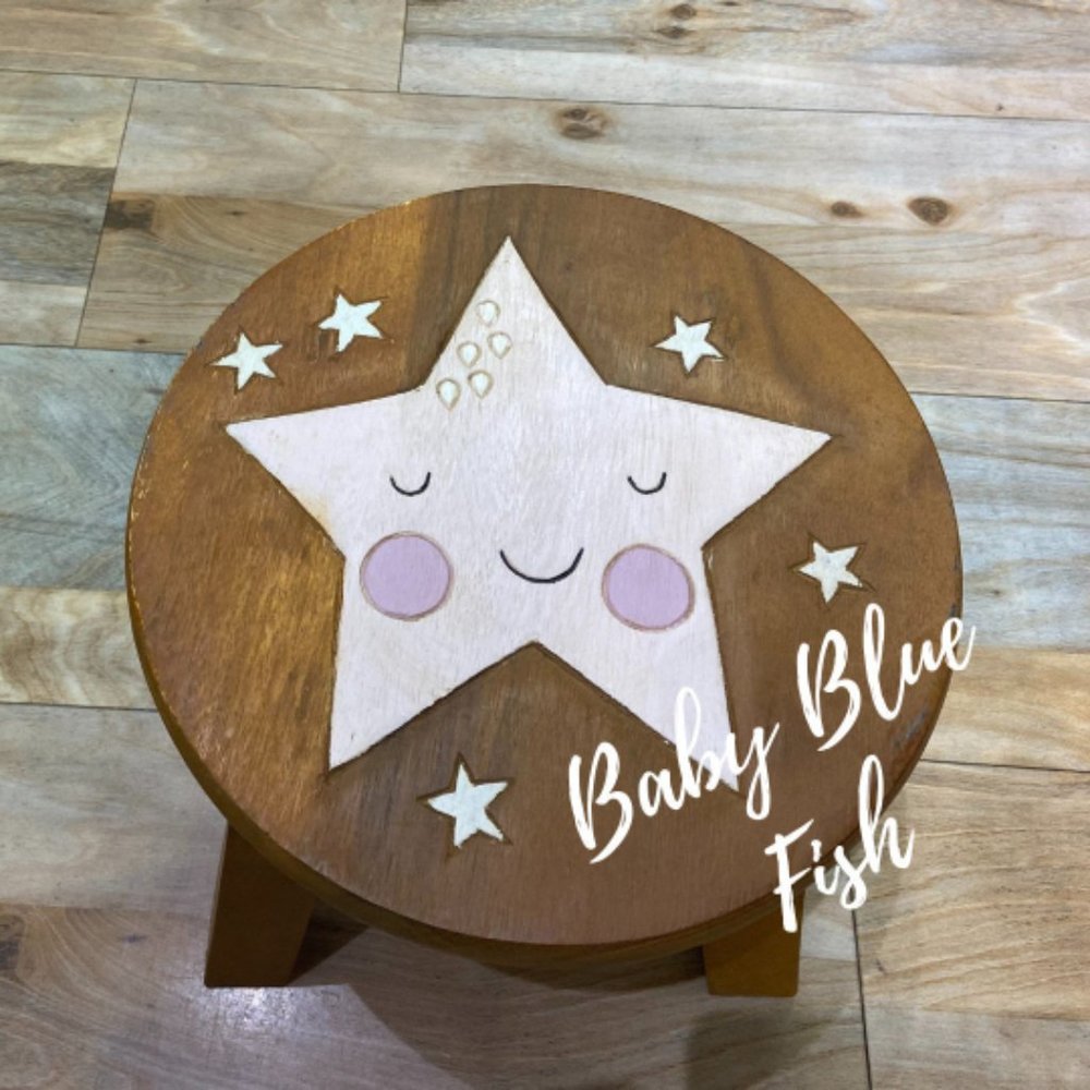 Star handcrafted kids stool